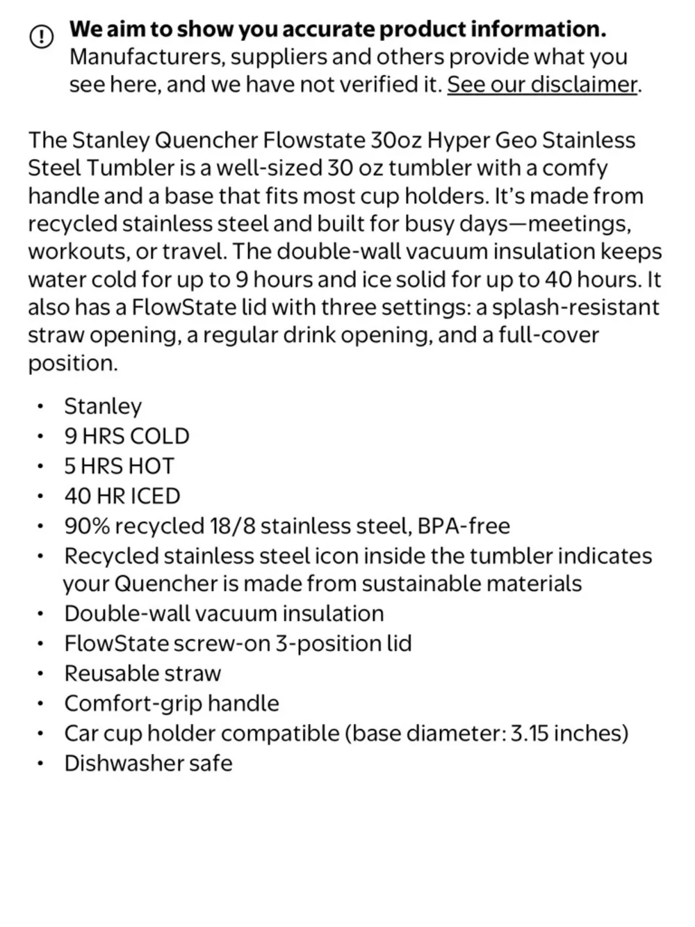 Stanley Quencher H2O Travel Mug hyper geo pattern black red pink drink tumbler - Picture 5 of 8